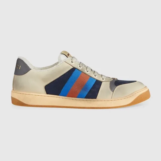 Gucci Beige Multicolor Low-Top Leather Upper Lifestyle Sneakers 3