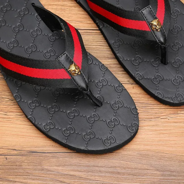 Gucci Negro Rojo GG Monogram Suela Web Correa Rayada Zapatillas 2