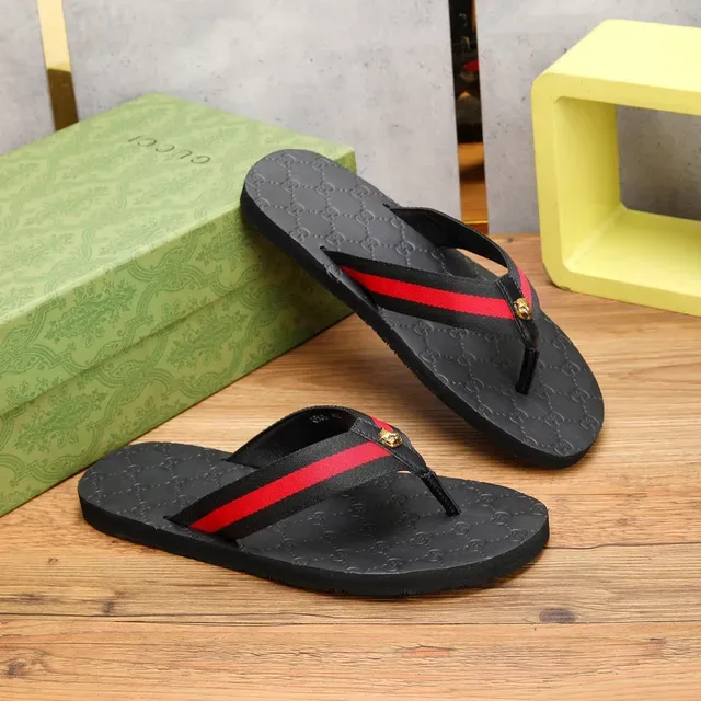 Gucci Negro Rojo GG Monogram Suela Web Correa Rayada Zapatillas 5