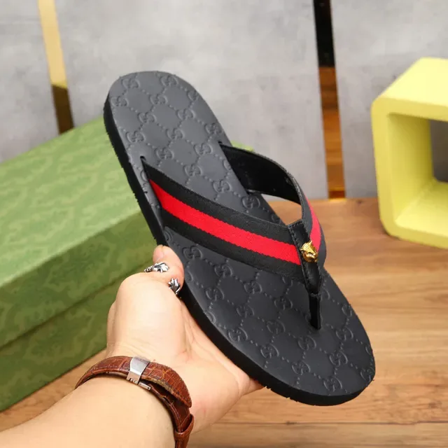 Gucci Negro Rojo GG Monogram Suela Web Correa Rayada Zapatillas 7