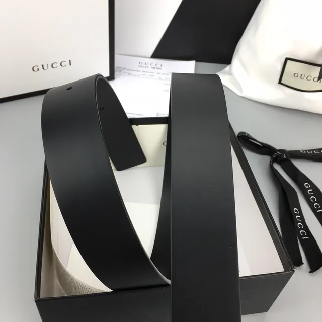Gucci Black Silver Matte Polished Buckle Leather Belt 7