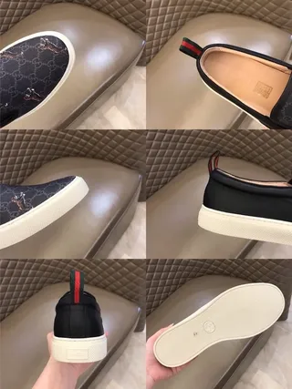 Gucci কালো সাদা GG Monogram ক্যানভাস সেলাই বাঘ ক্যাজুয়াল জুতা 6