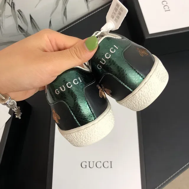 Gucci Black White Leather Upper Web Stripe Detail Lifestyle Sneakers 2