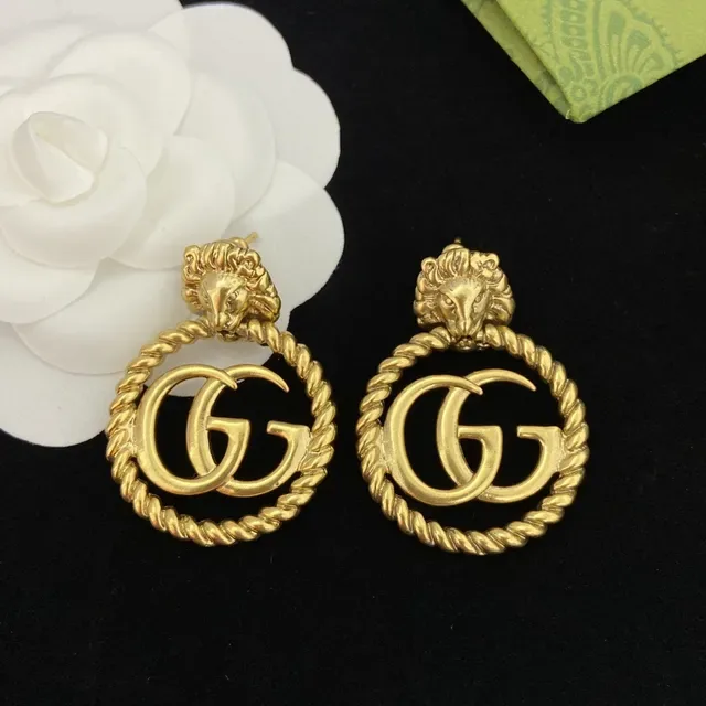 Gucci Dionysus Gold Lion Head Motif Twisted Rope Hoop Necklace 5