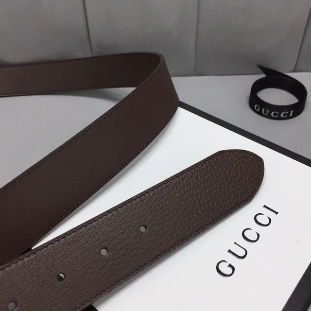 Gucci Double G Belt Brown Leather Silver-Tone Buckle Leather Belt 7