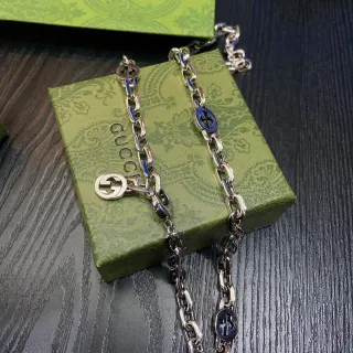 Gucci Double G Enamel Chain Necklace
