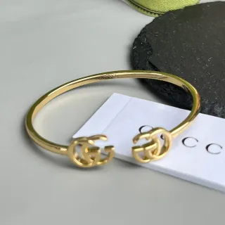 Gucci Double G Gold-Tone 开放手镯手链