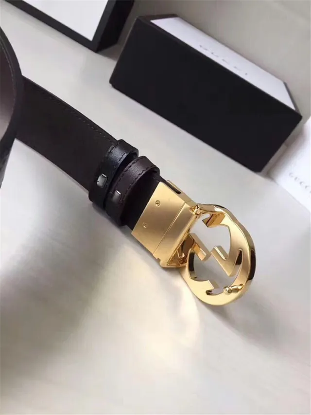 Gucci Double G Interlocking Buckle Cinto de couro preto 6