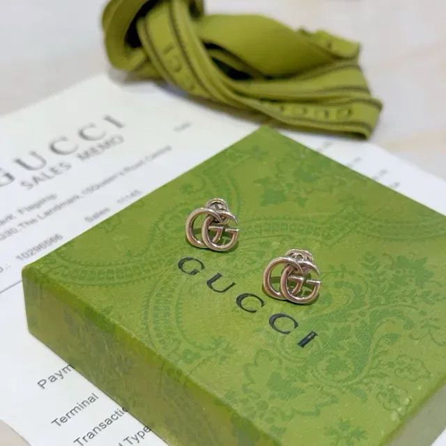 Gucci Double G Interlocking Logo Stud Earrings 4