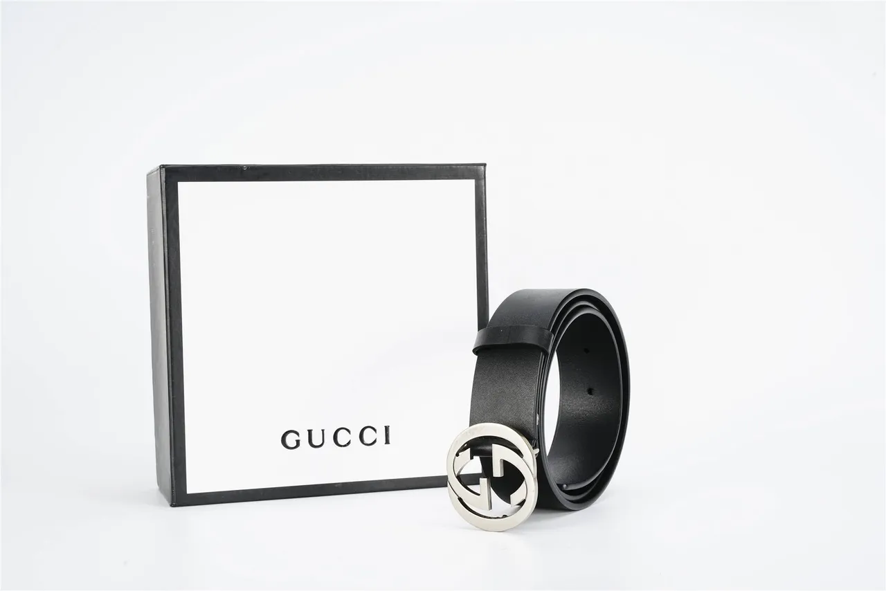 Gucci GG Marmont Interlocking G কালো চামড়ার বেল্ট 6
