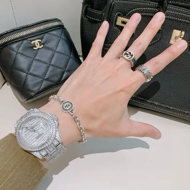 Gucci GG Marmont Medallion Silver Chain Bracelet 8