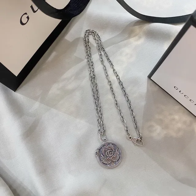 Gucci GG Marmont Ornate Circular Pendant Necklace 3