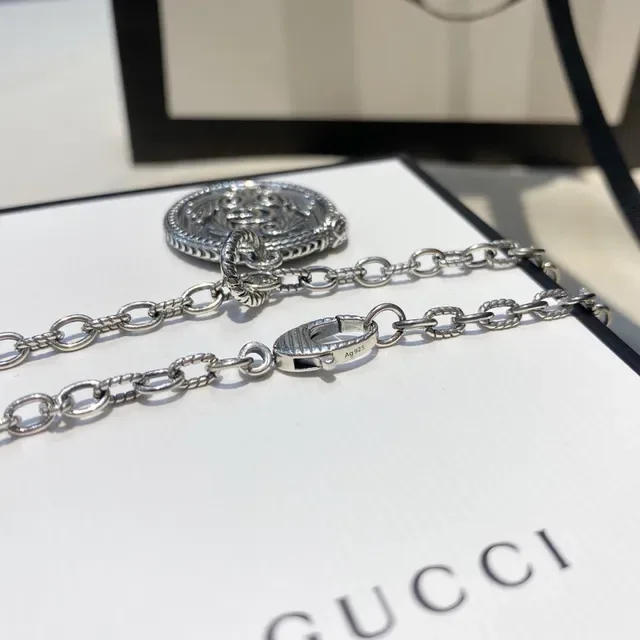 Gucci GG Marmont Ornate Circular Pendant Necklace 5