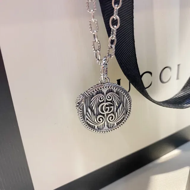 Gucci GG Marmont Ornate Circular Pendant Necklace 6
