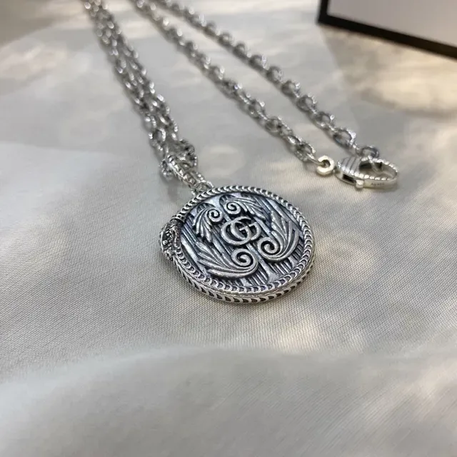 Gucci GG Marmont Ornate Circular Pendant Necklace 9