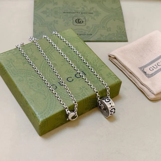 Gucci GG Marmont Silver Ball-Chain Necklace 3