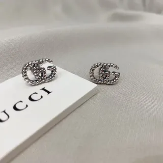 Gucci GG Marmont corda retorcida Interlocking G brincos