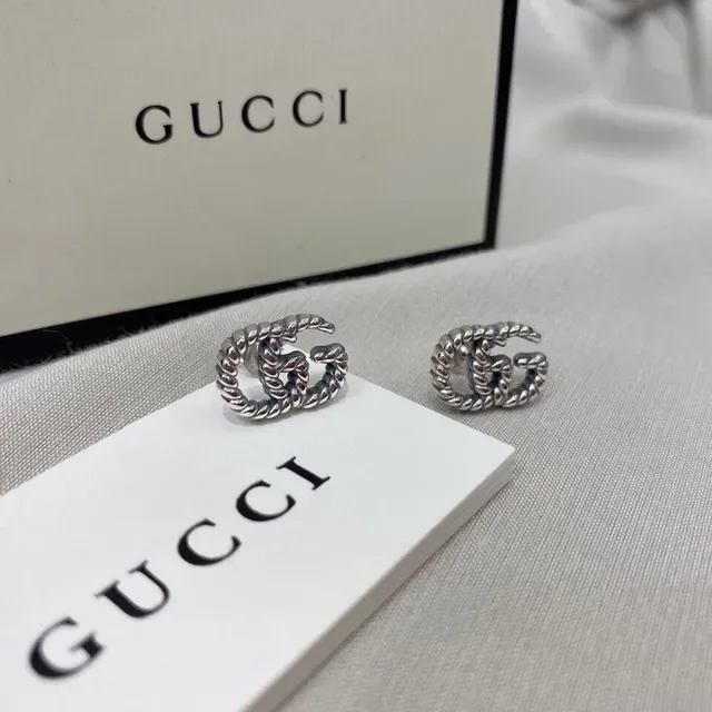 Gucci GG Marmont Twisted Rope Interlocking G Stud Earrings 5