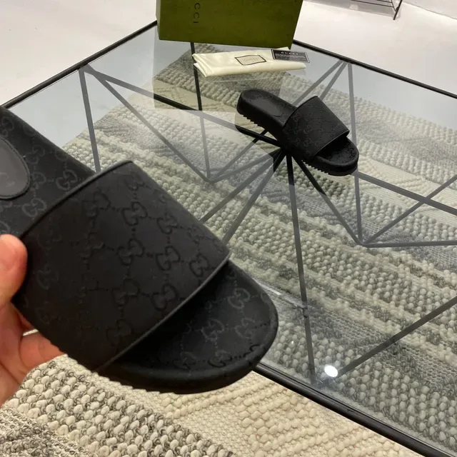 Gucci GG Monogram Black Slide Slippers 3