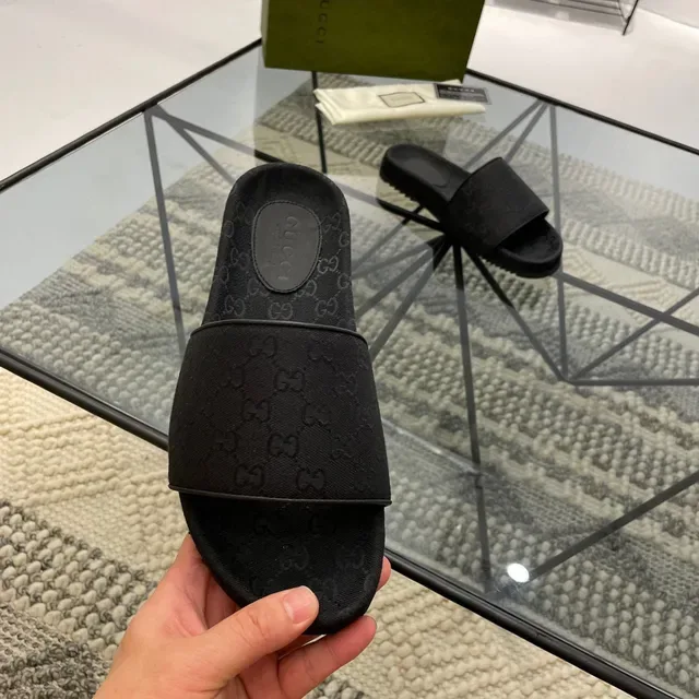 Gucci GG Monogram Black Slide Slippers 4