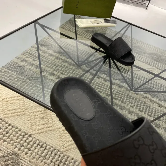 Gucci GG Monogram Black Slide Slippers 5