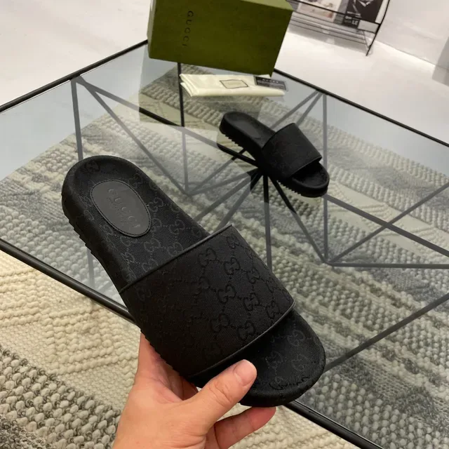 Gucci GG Monogram Black Slide Slippers 6