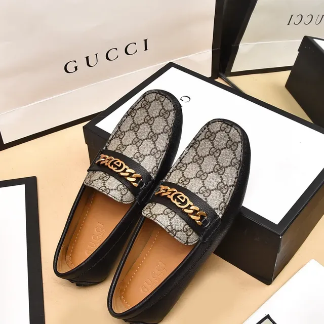 Mocasines Gucci Horsebit 1955 Beige y Negro GG Canvas 3