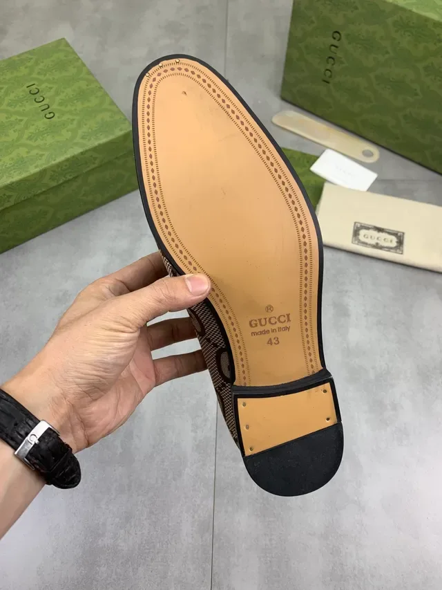 Gucci Horsebit 1955 Beige Brown GG Monogram mocassins 2