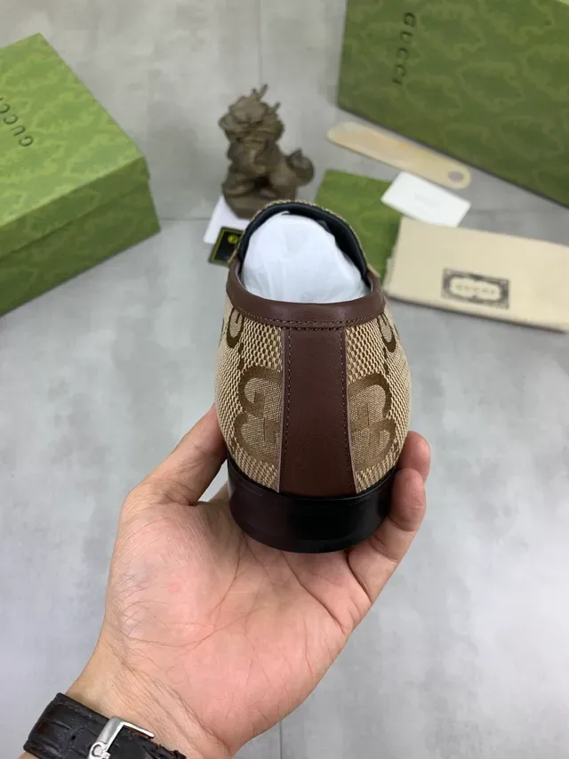 Gucci Horsebit 1955 Beige Brown GG Monogram mocassins 3