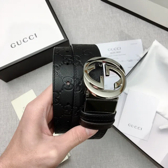 Gucci Horsebit 1955 noir estampé GG cuir ceinture 3