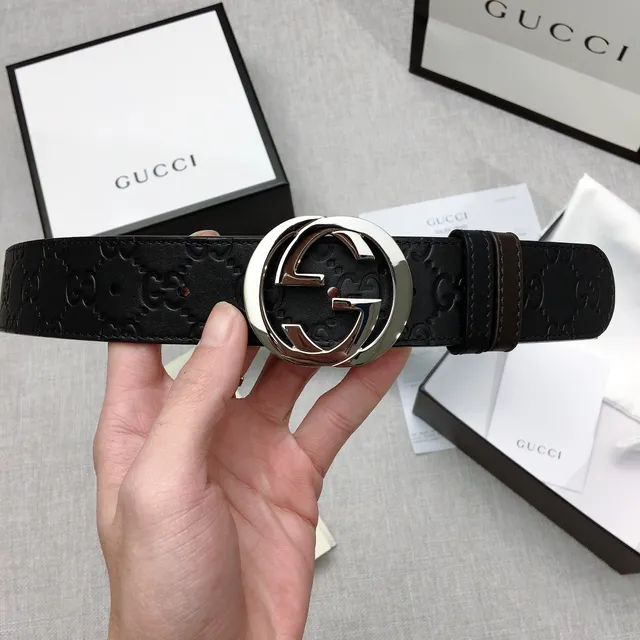 Gucci Horsebit 1955 noir estampé GG cuir ceinture 4