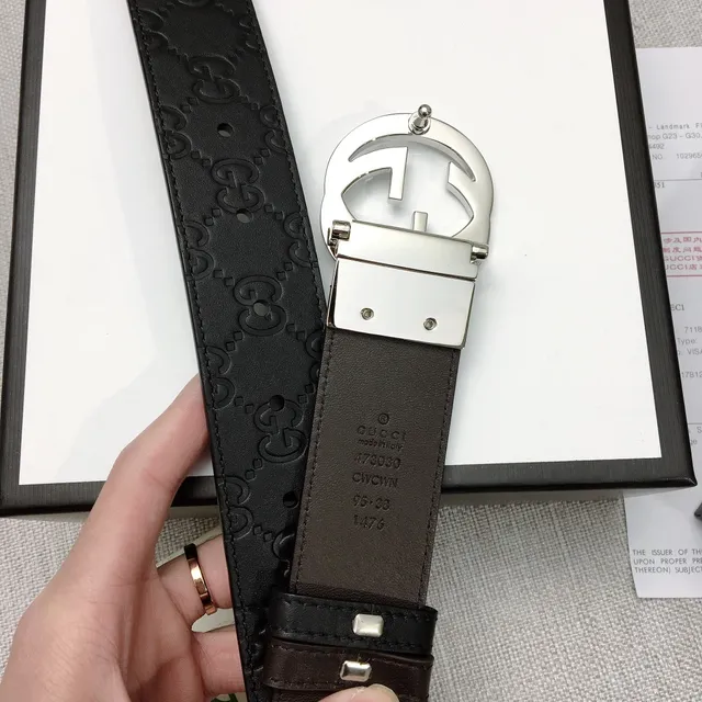 Gucci Horsebit 1955 noir estampé GG cuir ceinture 7