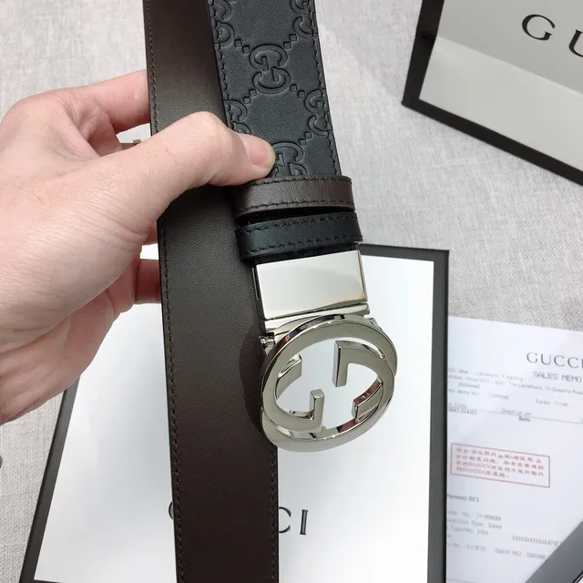 Gucci Horsebit 1955 noir estampé GG cuir ceinture 8