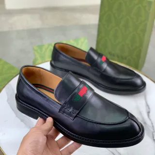 Gucci Horsebit 1955 কালো চামড়ার ওয়েব স্ট্র্যাপ লুফার