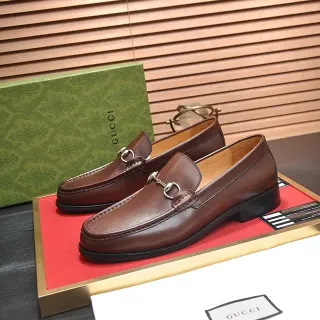 Gucci Horsebit 1955 বাদামী চামড়ার লোফার