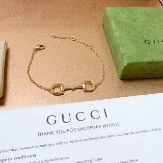 Gucci Horsebit 1955 Gold-Tone Crystal Bracelet