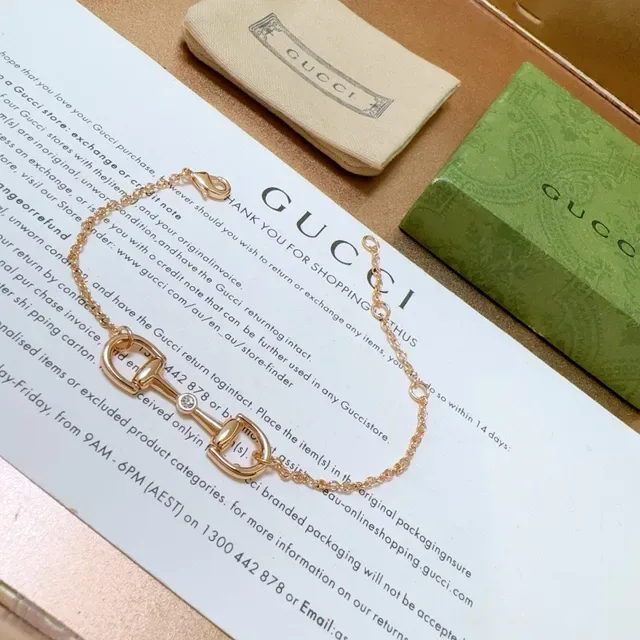 Gucci Horsebit 1955 Pulsera de Cristal Dorado 3