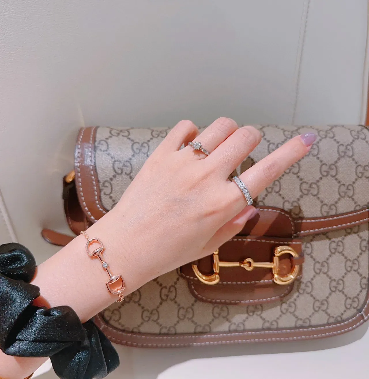 Gucci Horsebit 1955 Pulsera de Cristal Dorado 5