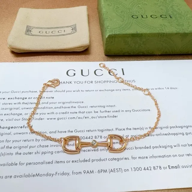 Gucci Horsebit 1955 Pulsera de Cristal Dorado 9