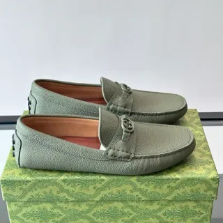 Gucci Horsebit 1955 हरी-भूरी कदरी चमड़े की बकला लोफर