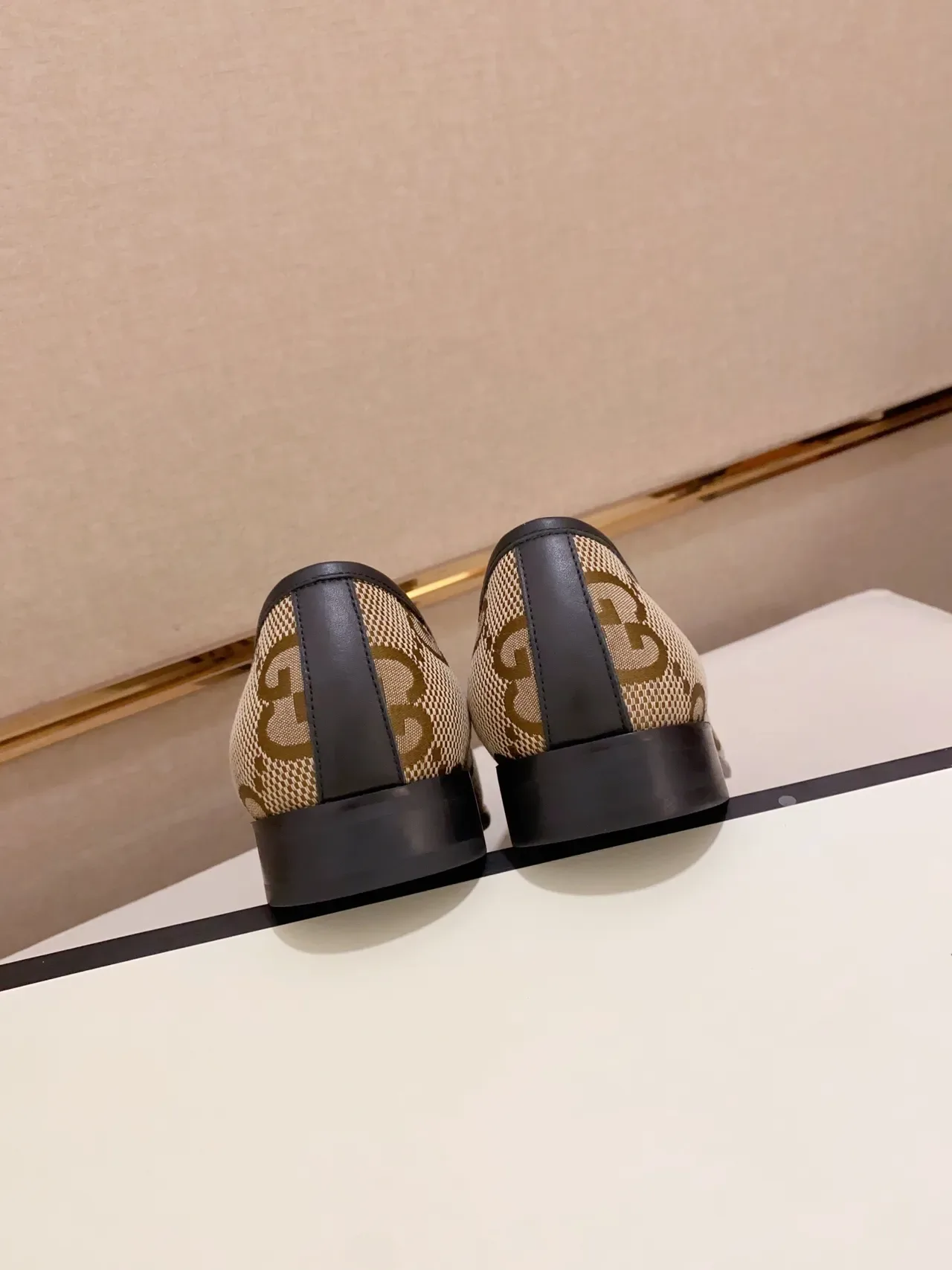 Gucci Horsebit 1955 लोफर बेज ब्राउन GG Monogram कैनवास लोफर 3