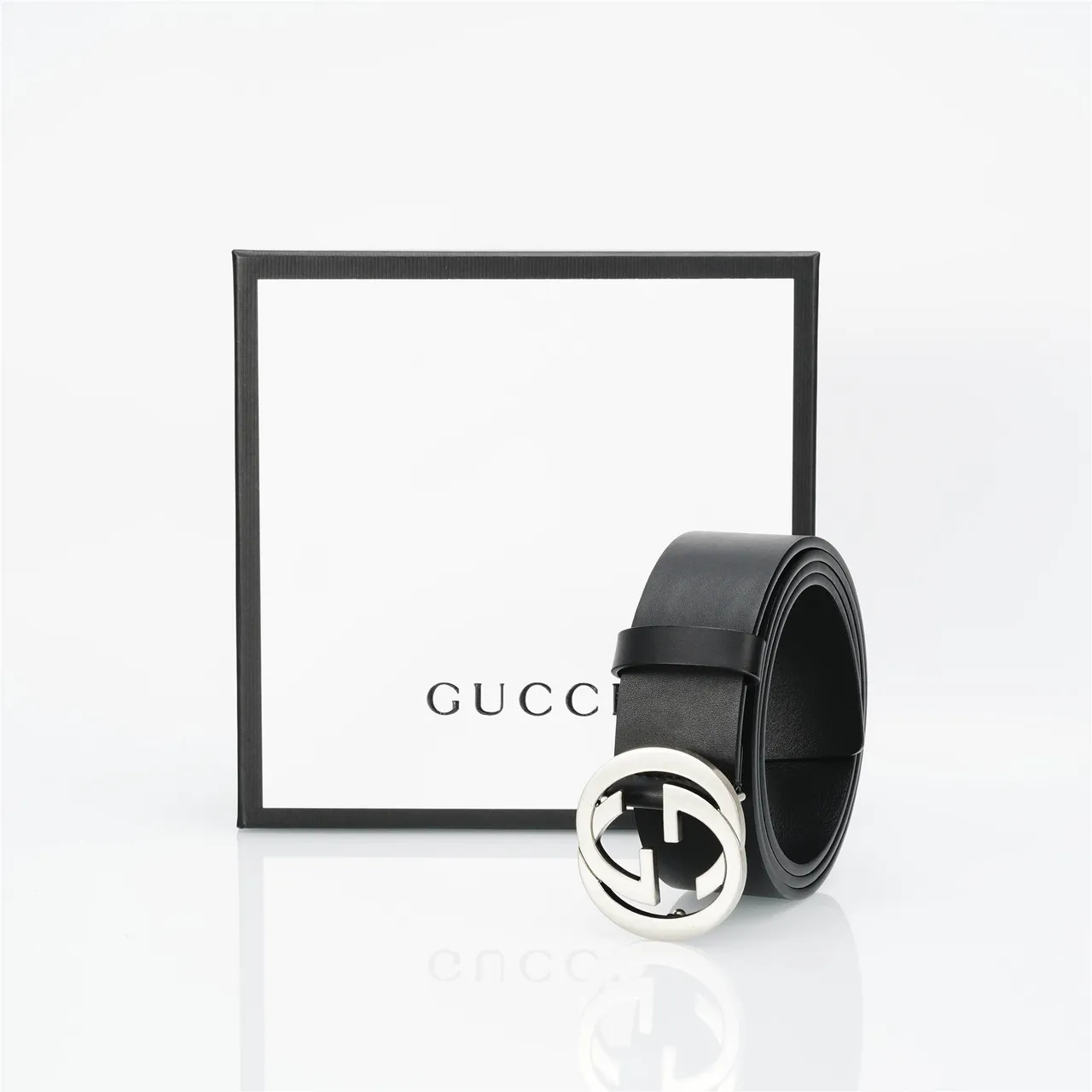 Gucci Interlocking G ceinture en cuir noir 5