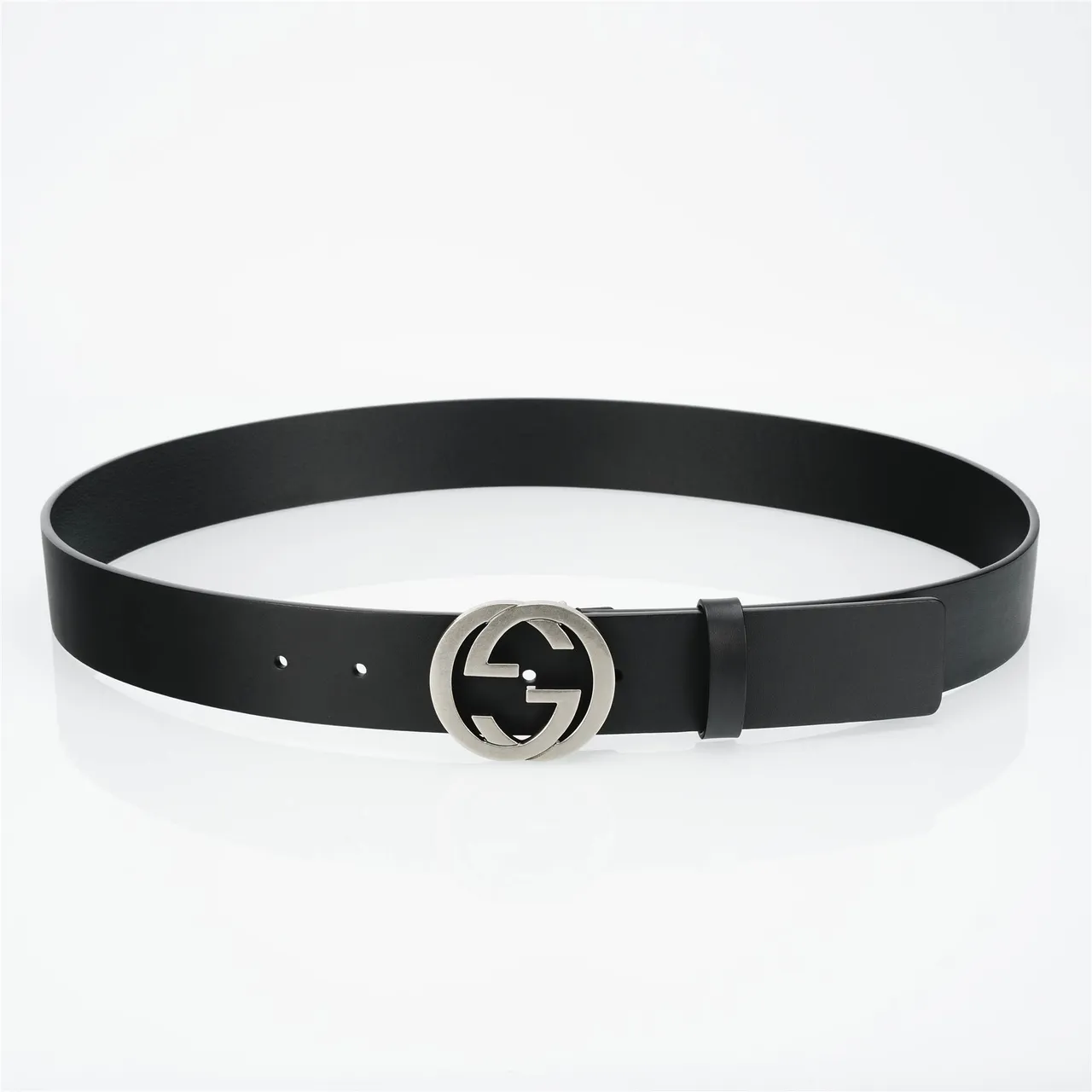 Gucci Interlocking G ceinture en cuir noir 9