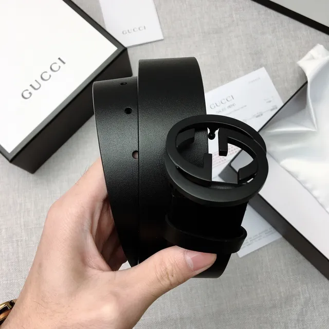 Gucci Interlocking G Belt Black Leather Belt 3