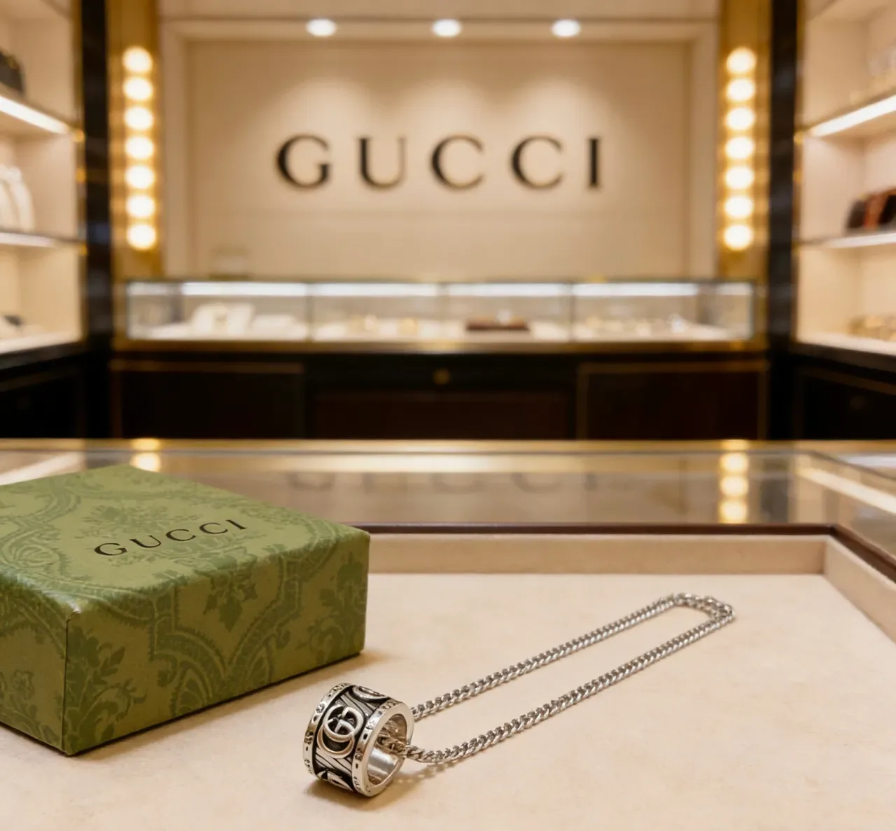 Collier Gucci Interlocking G pendentif cylindrique 5
