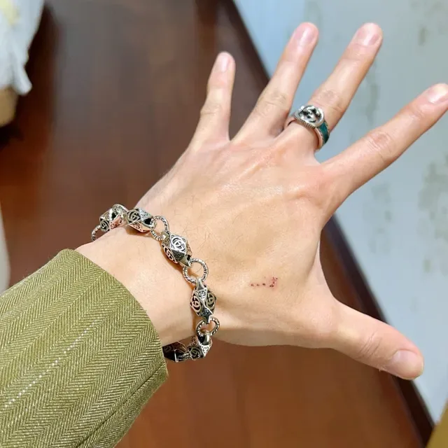 Gucci Interlocking G Geometric Link Bracelet 5