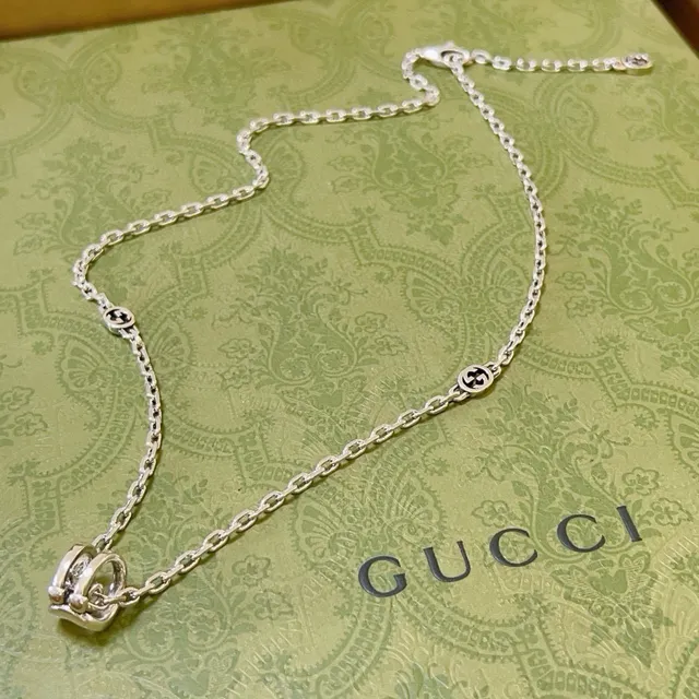 Gucci Interlocking G Silver Chain Necklace 4