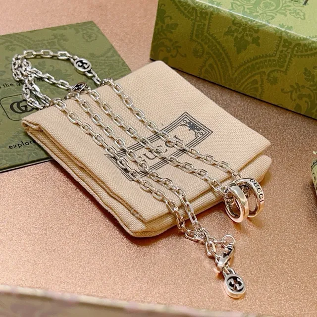Gucci Interlocking G Silver Chain Necklace 6