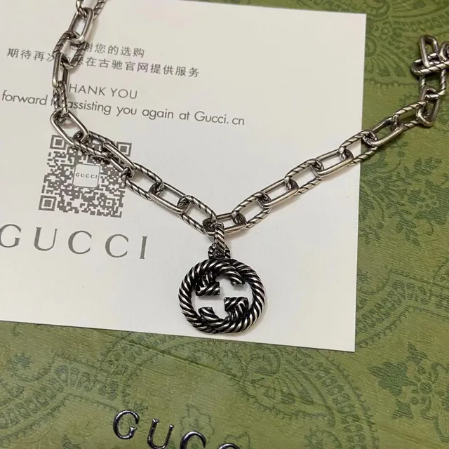 Gucci Interlocking G Twisted Rope-Link Silver Bracelet 3