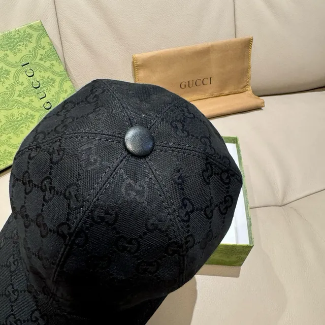 Gucci Kingsnake Black Green GG Monogram Canvas Web Stripe Band Baseball Cap 6